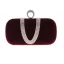 Moda Burgund Welur Kwadratowe Kopertówki 2020 Metal Rhinestone
