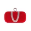 Moda Burgund Welur Kwadratowe Kopertówki 2020 Metal Rhinestone