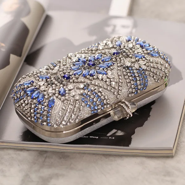Mode Zilveren Lakleer Rhinestone Vierkante Handtassen 2020