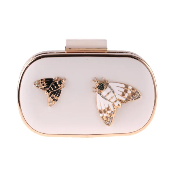 Śliczny Czarne Kopertówki 2020 Metal Rhinestone Motyl