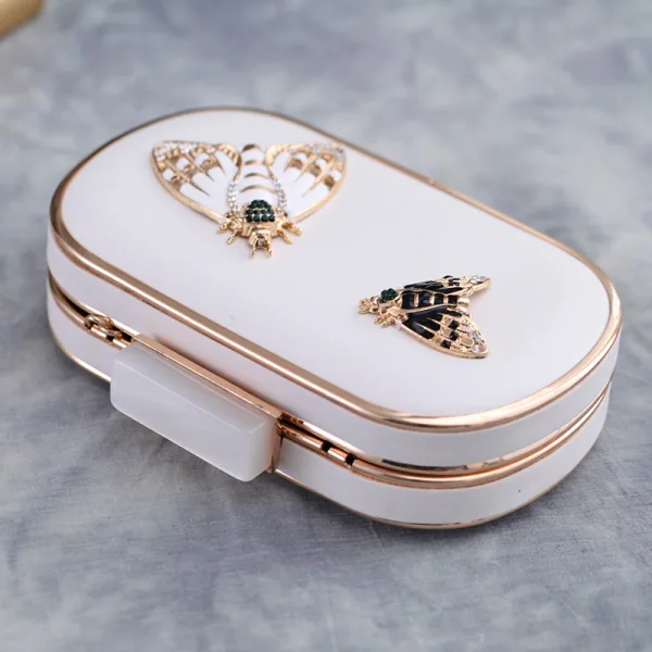 Śliczny Czarne Kopertówki 2020 Metal Rhinestone Motyl
