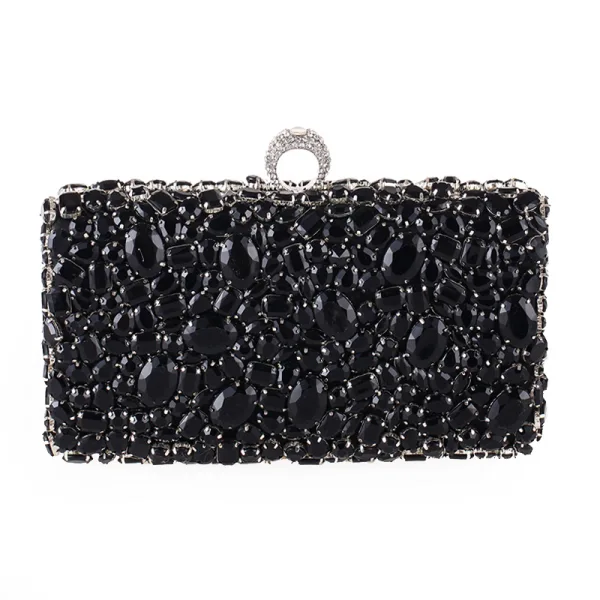 Charming Silver Rhinestone Square Clutch Bags 2020