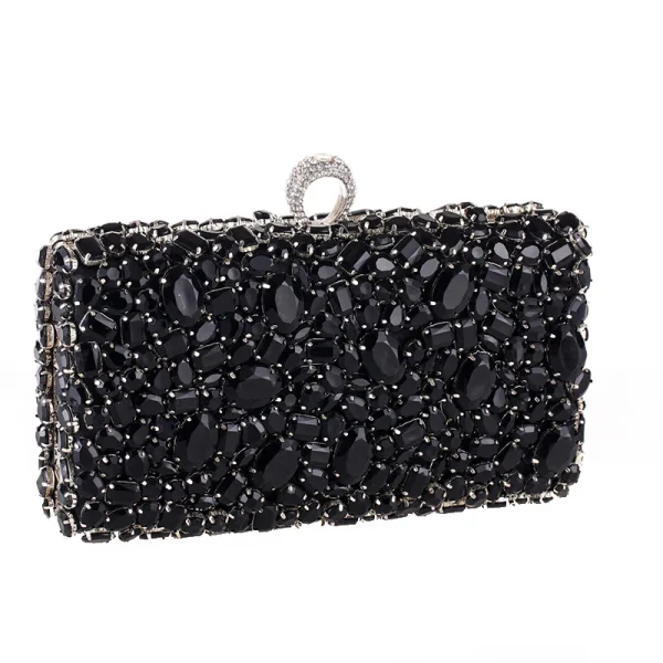 Charming Silver Rhinestone Square Clutch Bags 2020