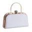 Modest / Simple Silver Square Clutch Bags 2020 Metal Rhinestone
