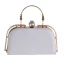 Modest / Simple Silver Square Clutch Bags 2020 Metal Rhinestone