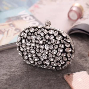 Mode Zwarte Rhinestone Handtassen 2020