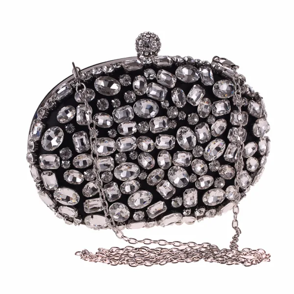 Fashion Black Rhinestone Clutch Bags 2020