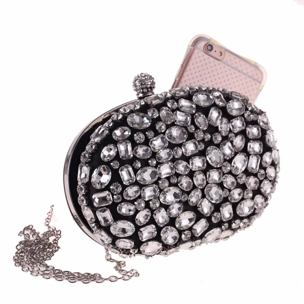Fashion Black Rhinestone Clutch Bags 2020