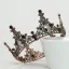 Vintage Barokk Svart Tiara 2020 Metall Rhinestone Har Tilbehor