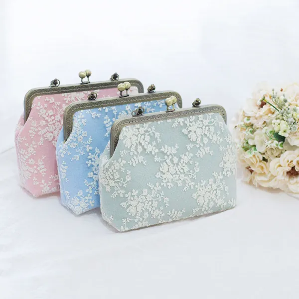 Chinese style Appliques Lace Square Clutch Bags 2020
