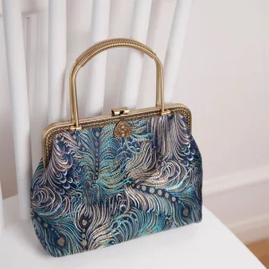 Chinese Style Navy Blue Embroidered Clutch Bags 2020