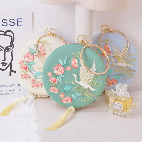 Chinese style Embroidered Round Clutch Bags 2020