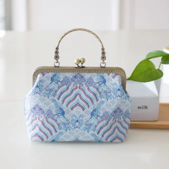 Chinese Style Sky Blue Embroidered Clutch Bags 2020