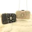 Charming Gold Square Clutch Bags 2020 Beading Pearl Rhinestone