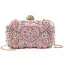 Fashion Candy Pink Square Clutch Bags 2020 Beading Pearl Rhinestone