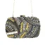 Baroque Black Square Clutch Bags 2020 Metal Beading Rhinestone