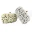 Élégant Champagne Perle Carrés Pochette 2020 Métal Faux Diamant