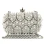 Élégant Champagne Perle Carrés Pochette 2020 Métal Faux Diamant