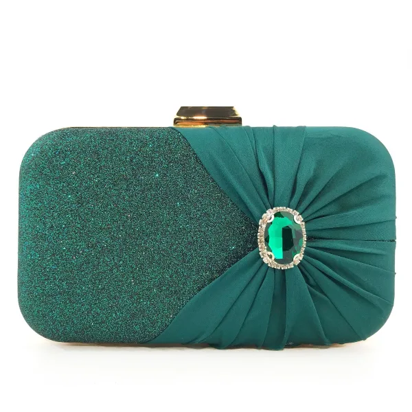 Elegant Gold Square Clutch Bags 2020 Metal Glitter Polyester Silk Rhinestone