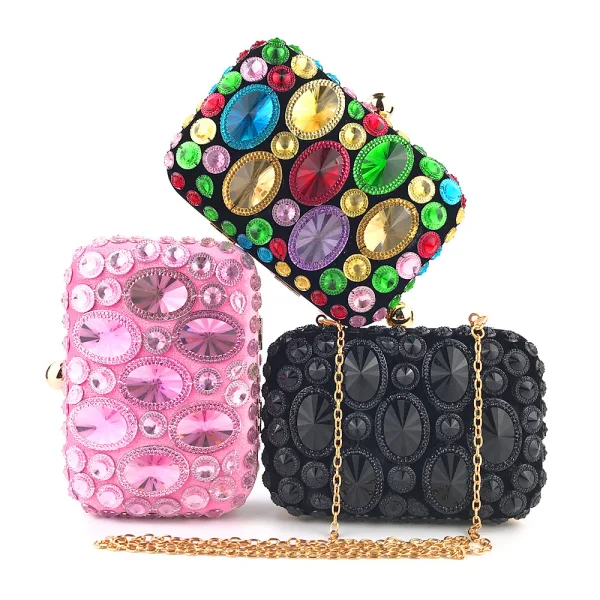 Unieke Rhinestone Vierkante Handtassen 2020