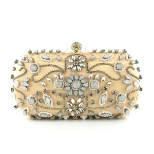 Piękne Złote Skóry Lakierowanej Kwadratowe Kopertówki 2020 Metal Rhinestone