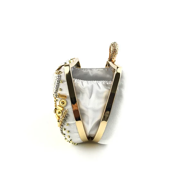 Chic / Belle Argenté Pochette 2020 Métal Perlage Faux Diamant