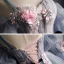 Flower Fairy Grey Prom Dresses 2020 Spaghetti Straps Puffy 3/4 Sleeve Appliques Lace Flower Beading Floor-Length / Long Ruffle Backless Formal Dresses