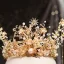 Oszałamiający Złote Biżuteria Ślubna 2020 Metal Frezowanie Perła Kutas Kolczyki Tiara Ozdoby Do Włosów Ślubne