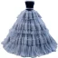Luxury / Gorgeous Ocean Blue Prom Dresses 2020 Ball Gown Strapless Sleeveless Court Train Cascading Ruffles Backless Formal Dresses
