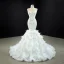 Luxury / Gorgeous White Bridal Wedding Dresses 2020 Trumpet / Mermaid Spaghetti Straps Sleeveless Backless Appliques Lace Handmade  Beading Court Train Ruffle