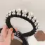 Snygga / Fina Svarta Pärla Hair Hoop 2020 Mocka Hårsmycken Tillbehör