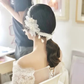 Elegant White Headbands Bridal Hair Accessories 2020 Polyester Flower Beading Pearl Tassel Wedding Headpieces
