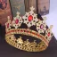 Vintage / Originale Doré Tiare Accessoire Cheveux Mariage 2020 Alliage Rouge Faux Diamant Mariage Accessorize