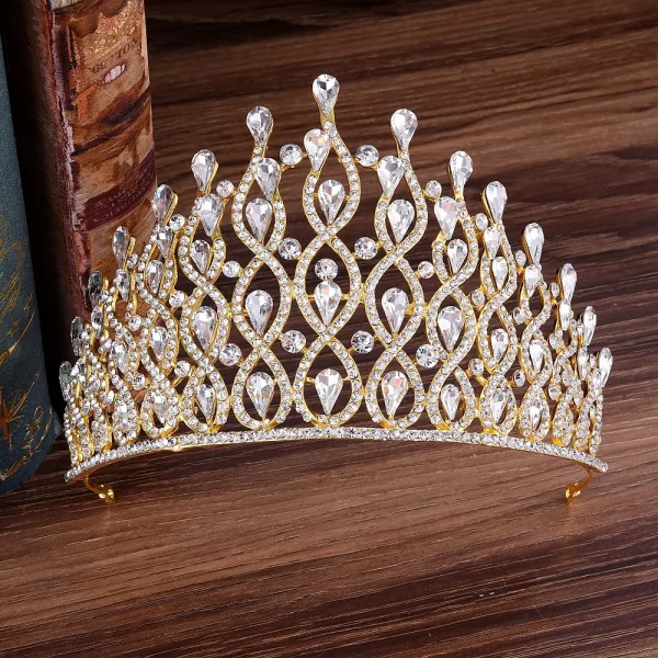 Étourdissant Vert Foncé Faux Diamant Tiare 2020 Alliage Accessoire Cheveux Mariage