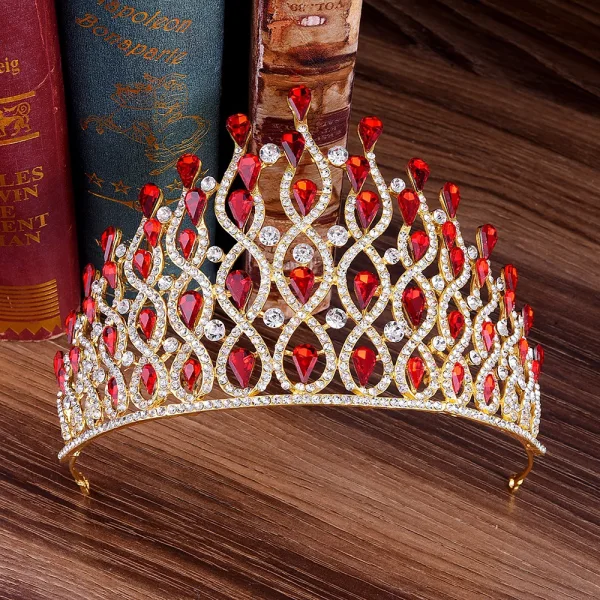 Étourdissant Vert Foncé Faux Diamant Tiare 2020 Alliage Accessoire Cheveux Mariage