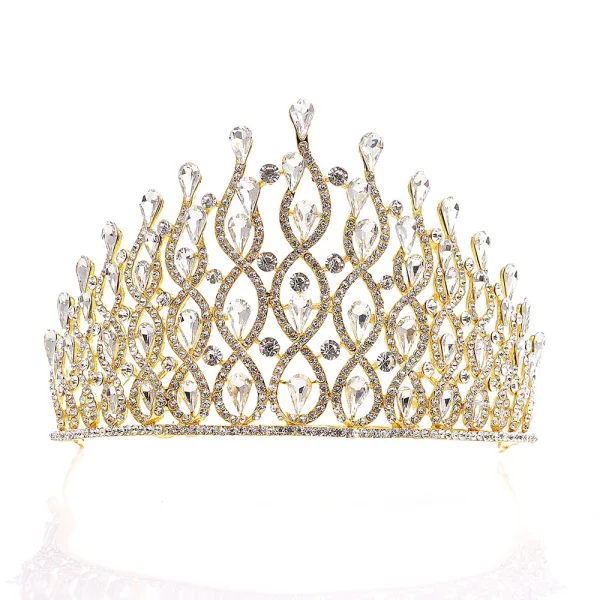 Étourdissant Vert Foncé Faux Diamant Tiare 2020 Alliage Accessoire Cheveux Mariage
