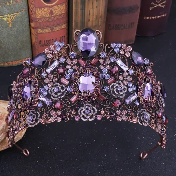 Fantastisk Purple Rhinestone Tiara 2020 Legering Tillbehör