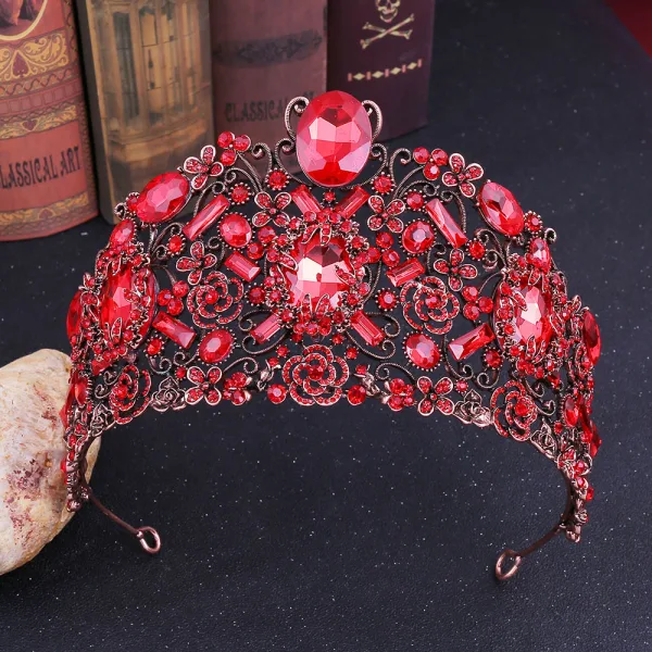 Oszałamiający Fioletowe Rhinestone Tiara 2020 Stop Akcesoria