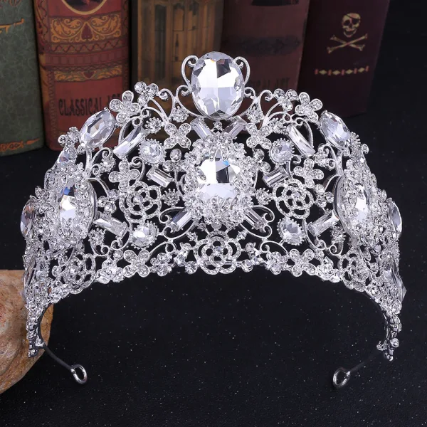 Oszałamiający Fioletowe Rhinestone Tiara 2020 Stop Akcesoria