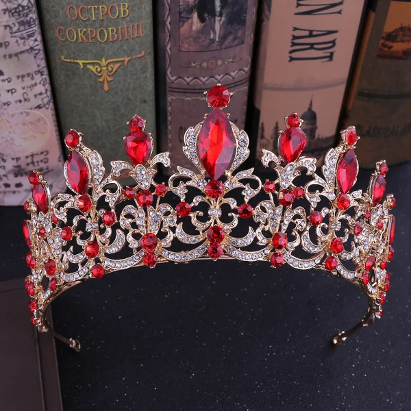 Vintage Królewski Niebieski Rhinestone Tiara Ozdoby Do Włosów Ślubne 2020 Stop Ślub Akcesoria