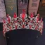 Vintage Królewski Niebieski Rhinestone Tiara Ozdoby Do Włosów Ślubne 2020 Stop Ślub Akcesoria