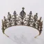 Vintage Królewski Niebieski Rhinestone Tiara Ozdoby Do Włosów Ślubne 2020 Stop Ślub Akcesoria