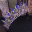 Vintage Królewski Niebieski Rhinestone Tiara Ozdoby Do Włosów Ślubne 2020 Stop Ślub Akcesoria