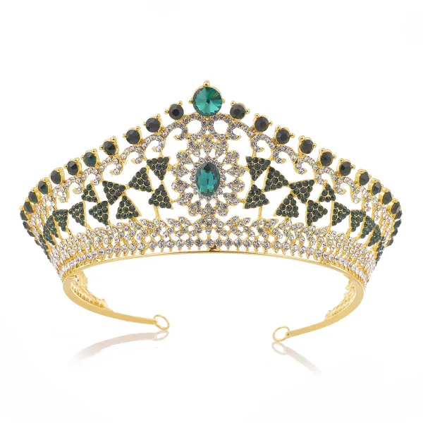 Classique Vert Foncé Faux Diamant Tiare Accessoire Cheveux Mariage 2020 Alliage Mariage Accessorize