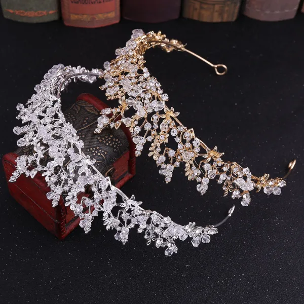 Classic Gold Tiara Bridal Hair Accessories 2020 Alloy Beading Rhinestone Wedding Accessories