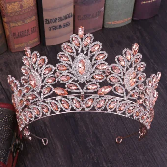 Stunning Rose Gold Rhinestone Tiara Bridal Hair Accessories 2020 Alloy Wedding Accessories