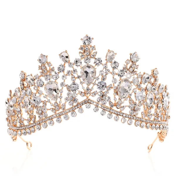 Chic / Belle Or Rose Faux Diamant Tiare Accessoire Cheveux Mariage 2020 Alliage Mariage Accessorize