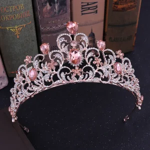 Elegant Rose Gull Rhinestone Tiara Har Tilbehor 2020 Legering Bryllup Tilbehør