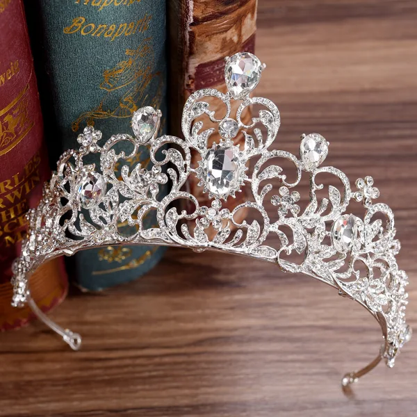 Elegante Roos Goud Rhinestone Tiara Bruids Haaraccessoires 2020 Legering Huwelijk Accessoires