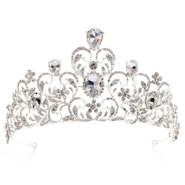 Elegante Roos Goud Rhinestone Tiara Bruids Haaraccessoires 2020 Legering Huwelijk Accessoires